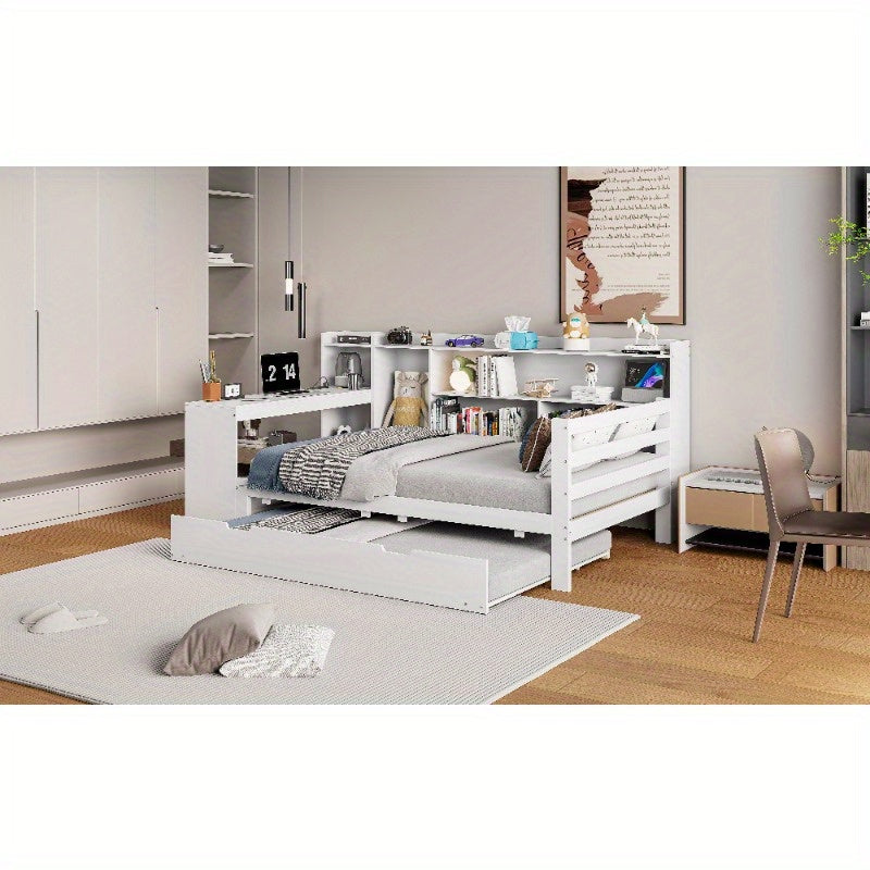 Sofa Bed – Slaapbank – Bedbank – Klikklakbank – Logeerbed – Ruimtebesparend Ontwerp – Ingebouwd Bureau Met Opberglades