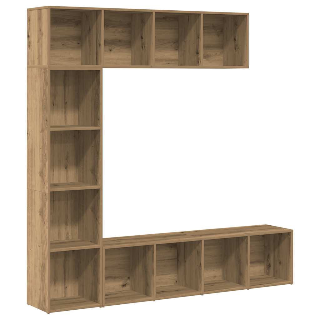 Boekenkast – Boekenrek – Vakkenkast – Opbergkast – Wandkast – Artisan Eikenlook – 12 Vakken – Vochtbestendig Hout