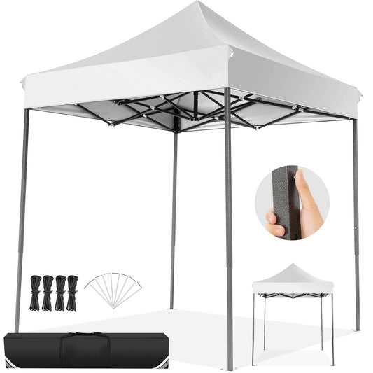 2x2M Pop-Up Canopy Tent Temporary Shelter Without Sidewalls Easy To Set Up Outdoor Canopy UPF 50+ Instant Party Tent With Carry Bag Quick To Assemble By One Person Suitable For Outdoor Events Gardens Commercial Use And Market