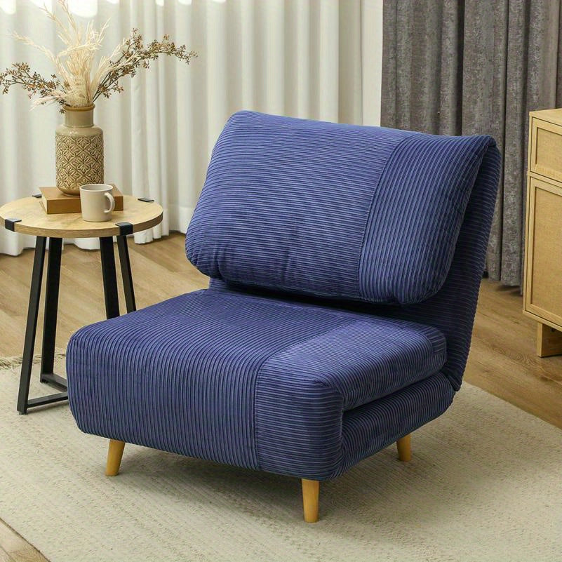Slaapbank – Slaapfauteuil – Logeerbed – Zetelbed – Fauteuil – Verstelbare Rugleuning – Inklapbare Matras – 82x89x83 cm – Blauw