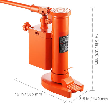 Hydraulische Heftol – Hydraulische Krik – Autohefboom – Heftakel – Voetpomp – 360° Draaibare Kop – 10 Ton Hefvermogen boven, 5 Ton Hefvermogen teen