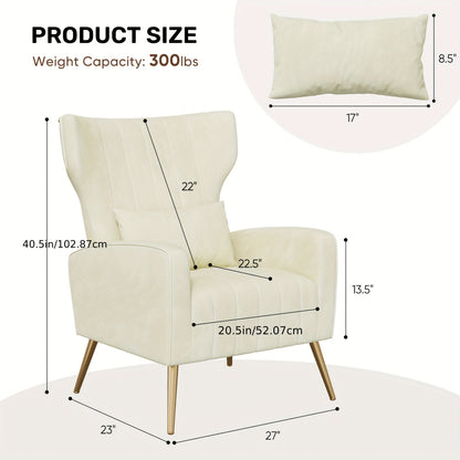 Fauteuil – Lounge Stoel – Relaxstoel – Zetel – Armstoel – Velvet Bekleding – Gouden Metalen Poten – Stevig Frame – Gemakkelijk Schoon Te Maken