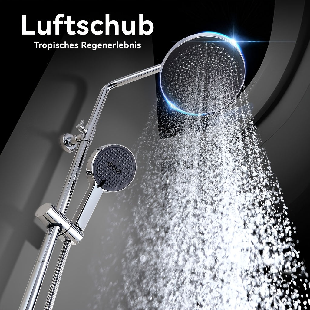 Doucheset – Regendouche – Douchekolom – Thermostaatkraan – Handdouche – Ronde 255 mm Regendouchekop – Verstelbare Roestvrijstalen Douchearm