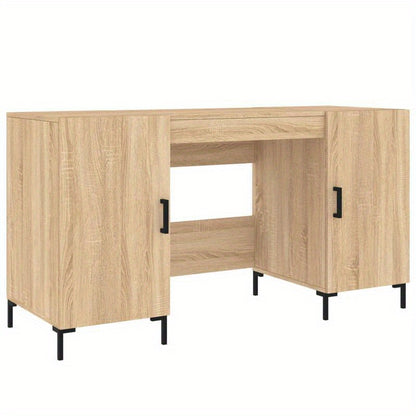 140x50x75cm Sonoma Oak Composite Wood Desk, Smooth Moisture-Resistant Surface, Anti-Warping & Anti-Cracking, Perfect for Home, Office, Study, Bedroom, or Living Room, Office Decor