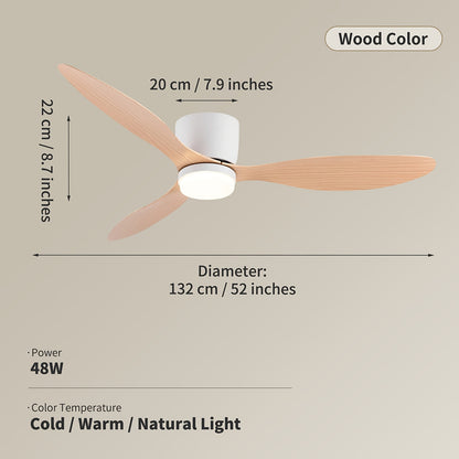 Plafondlamp – Plafondverlichting – Plafonnière – Verlichtingsarmatuur – Hanglamp – Houtkleur – Afstandsbediening – Infraroodsensor