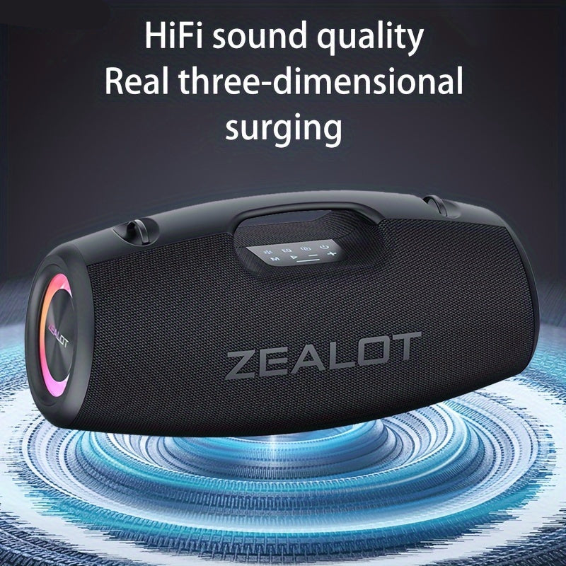 Draadloze Speaker – Bluetooth Speaker – Wifi Speaker – Mobiele Speaker – Outdoor Speaker – 24000mAh Batterij – IPX5 Waterbestendig – 14 Uur Speeltijd – RGB LED Licht Effecten – Stereo Pairing – Zwart