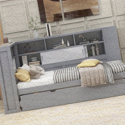 Omvormbare Slaapbank – Uittrekbaar Bed – Logeerbed – Zitbank Met Opbergruimte – Studentensofa – Ruimtebesparend Meubel – Modern Minimalistisch – Zonder Matras Nodig