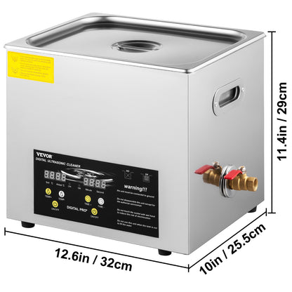 Ultrasone reiniger – Ultrasoon apparaat – Sieraden reiniger – Brillen reiniger – Horloge reiniger – 10 liter capaciteit – Verwarmingsfunctie tot 80°C