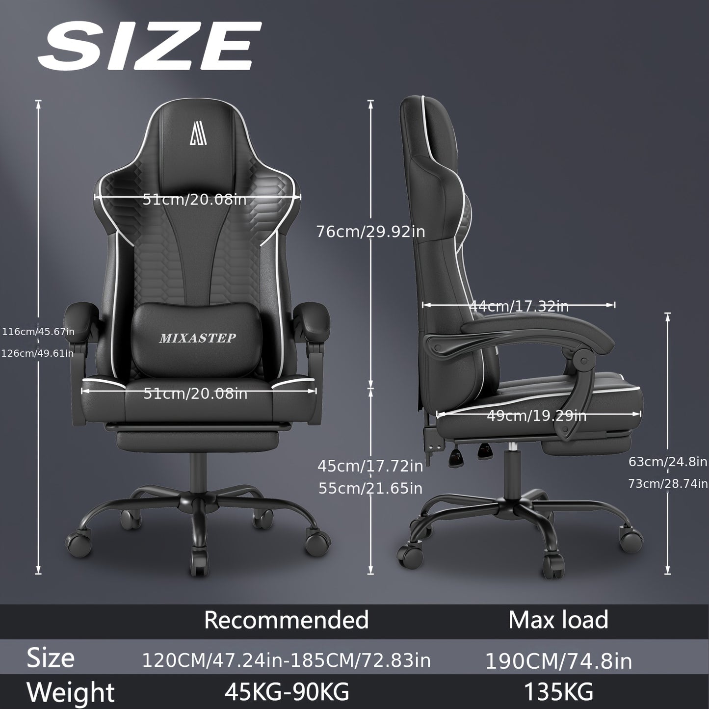 Gaming stoel – Gaming chair – Bureaustoel – Computestoel – Gamerstoel – Wit – Ergonomisch Design – 360 Graden Draaibaar