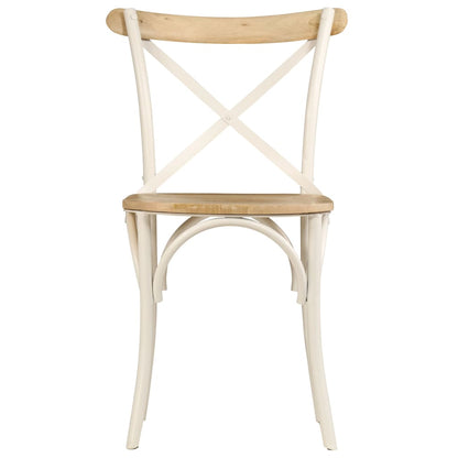 Eettafelstoel – Eetkamerstoel – Stoel – Kuipstoel – Meubel – Massief Mangohout – Zwart Stalen Frame – Handgemaakt – Duurzaam & Stevig
