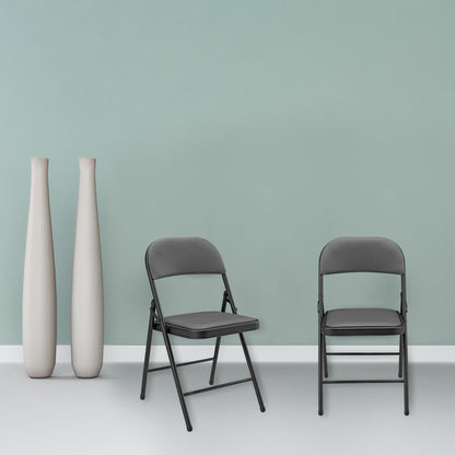 Vergaderstoel – Conferentiestoel – Opvouwbare Stoel – Bureaustoel – Kunstleren Stoel – Set van 6 – Ergonomisch Gepolsterd – Stevig Metalen Frame
