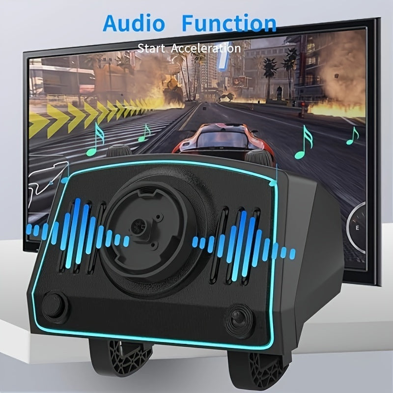 Racestuur – Racewheel – Gaming Stuur – Racestuur Set – Stuur Met Versnellingspook – Metalen Hall-Effect Pedalen – Dual Vibratiefeedback – Zwart