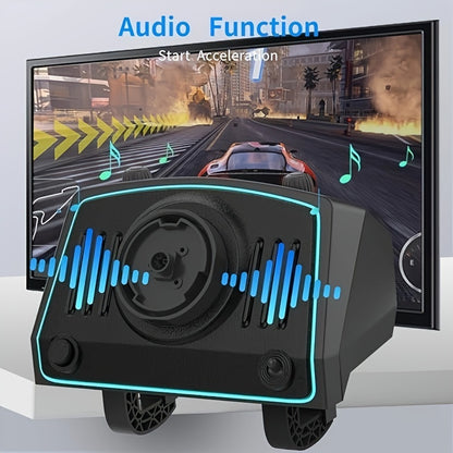 Racestuur – Racewheel – Gaming Stuur – Racestuur Set – Stuur Met Versnellingspook – Metalen Hall-Effect Pedalen – Dual Vibratiefeedback – Zwart
