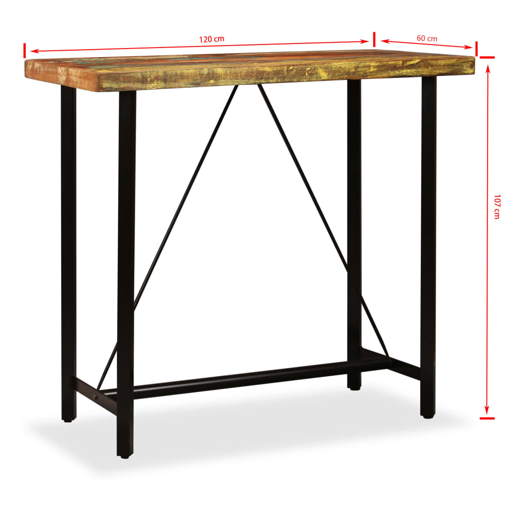 Barset – Tuinbarset – Bistroset – Tuinmeubelset – Barstoelen – Massief Gerecycled Hout – 4 Barkrukken Met Leer En Canvas