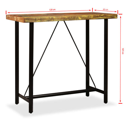 Barset – Tuinbarset – Bistroset – Tuinmeubelset – Barstoelen – Massief Gerecycled Hout – 4 Barkrukken Met Leer En Canvas
