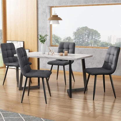 Eetkamerstoel – Stoel – Dining Chair – Designstoel – Velours Stoel – Set van 4 – Fluwelen Bekleding – Metalen Poten – Zitbreedte 44 cm – Puntig Modern Design