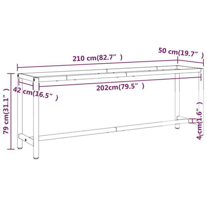 Werkbank – Werktafel – Werkplek – Werkstation – Werkblad – Metaal – Mat Zwart Rood – 210x50x79 cm – Robuust & Stabiel - QUORE