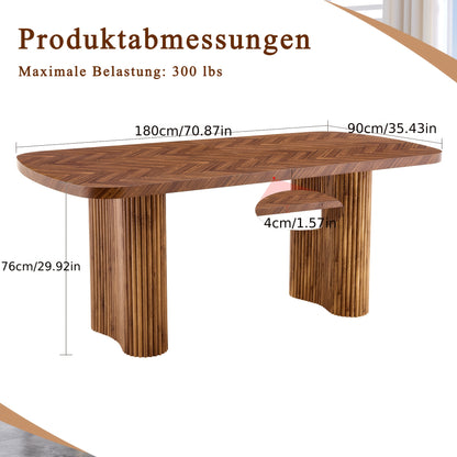Eettafel – Tafel – Dinertafel – Eetkamertafel – Tafeltje – Zwart – Extra Groot Tafelblad – Stabiele Bogenpoot