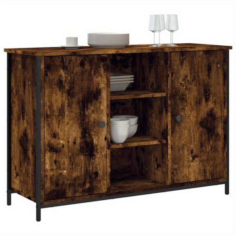Dressoir – Opbergkast – Ladekast – Buffetkast – TV-meubel – Hout – Gerookte Eik – 100x35x70 cm – Duurzaam & Ruimtebesparend
