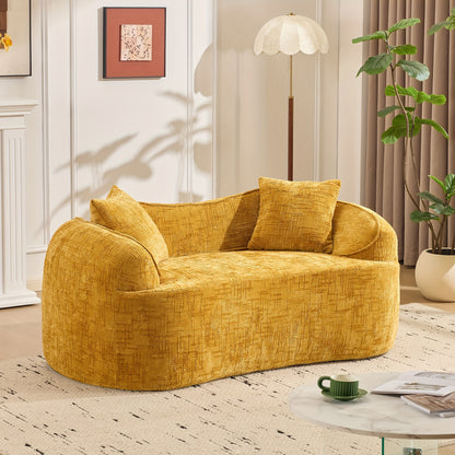Tweezitsbank – Bank – Sofa – Zitsbank – 2-zitsbank – Mosterdgeel – Compact Ruimtebesparend – Makkelijk Schoon Te Maken