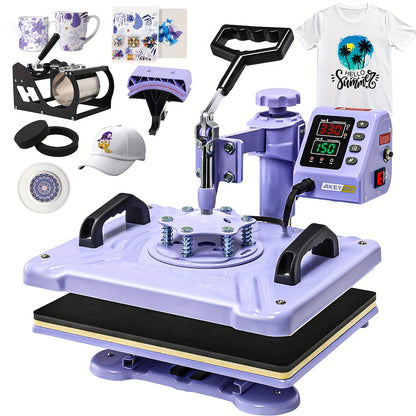 Transferpers – Hittepers – Warmte Persmachine – Heat Press – Textielpers – 38,1x30,48 cm – 8-in-1 Multifunctioneel – 360° Swing-Away Functioneel