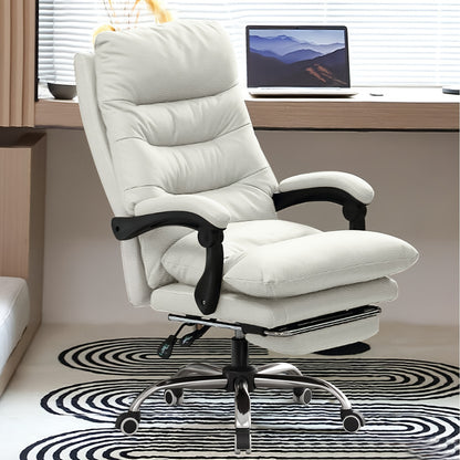 Ergonomische Bureaustoel – Bureaustoel Met Voetsteun – Kantoorstoel – Gamingstoel – Werkstoel – Verstelbare Hoogte – Memory Foam Zitting – Wit