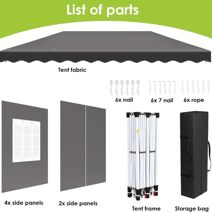 Gazebo 3x6 – Opvouwbare Tent – Partytent – Paviljoen – Tuinpaviljoen – Grijs – Stevig Metalen Frame – UPF 50+ Zonnebescherming