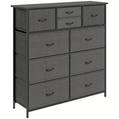 Ladeblok – Ladekast – Opbergkast – Rolcontainer – Archiefkast – Zwart Staal – 10 Lades – Compact & Gemakkelijk Te Monteren