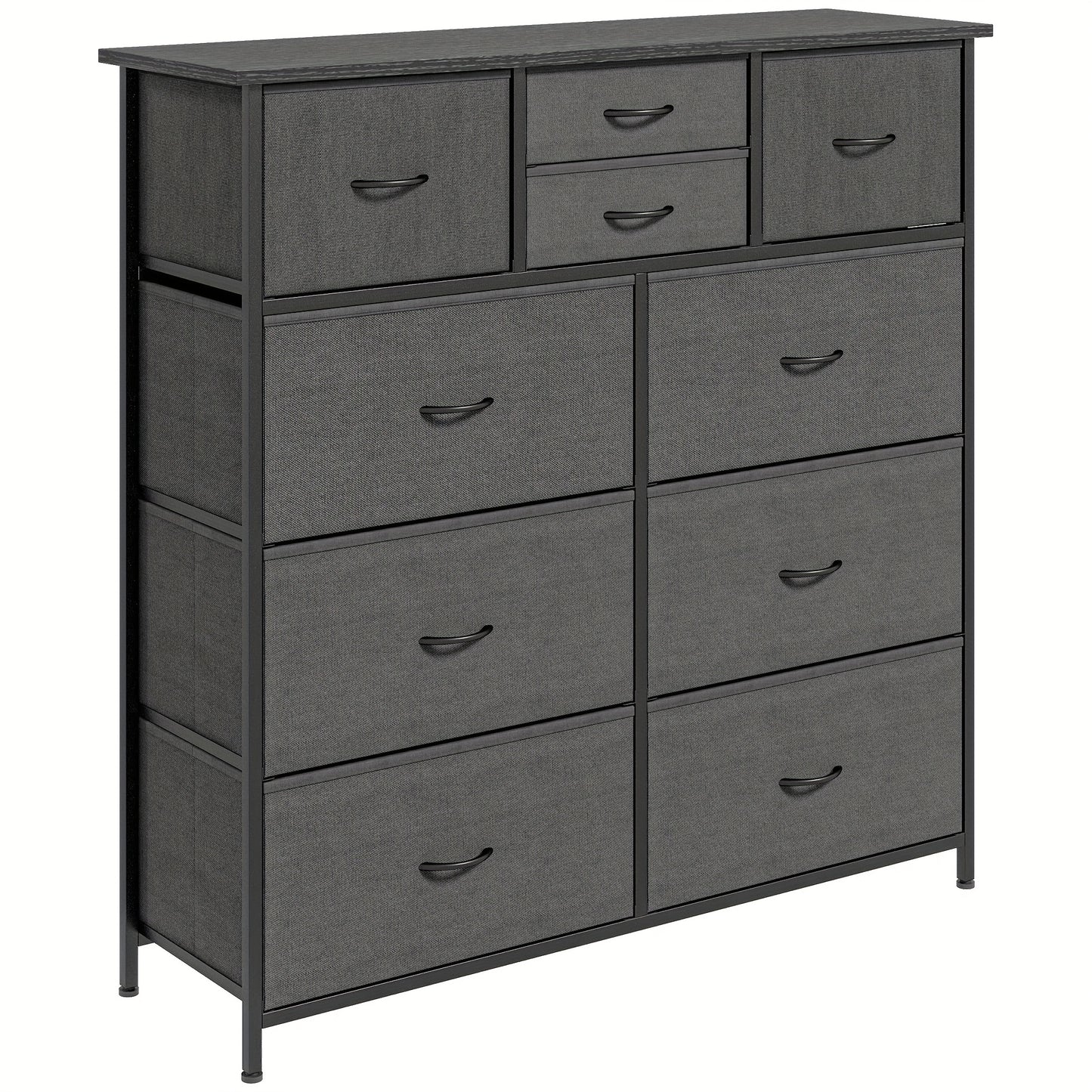 Ladeblok – Ladekast – Opbergkast – Rolcontainer – Archiefkast – Zwart Staal – 10 Lades – Compact & Gemakkelijk Te Monteren