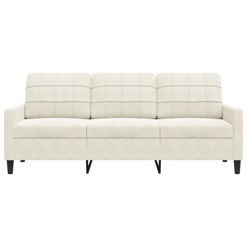 3-zits bank – hoekbank – sofa – loveseat – creme – stevig hardhouten frame – comfortabele polyurethaan kussens