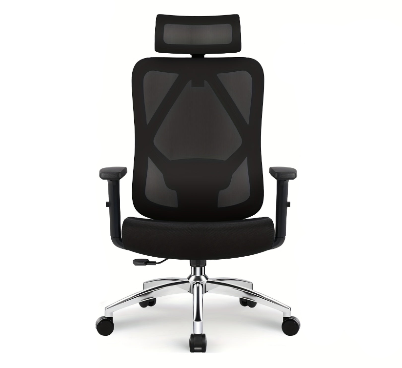 Bureaustoel – Office Chair – Gamestoel – Draaistoel – Bureaustoelen Voor Volwassenen – Ergonomisch Design – Verstelbare Lendensteun & Hoofdsteun – Roestvrij Stalen Frame – Kantelfunctie 135° – Geschikt Voor Harde Vloer