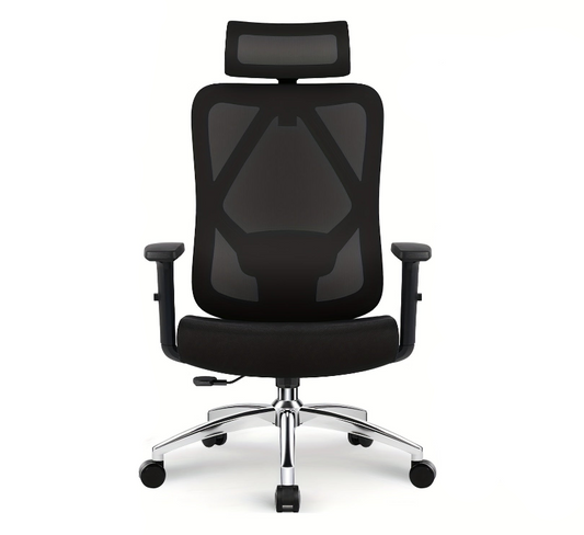 Bureaustoel – Office Chair – Gamestoel – Draaistoel – Bureaustoelen Voor Volwassenen – Ergonomisch Design – Verstelbare Lendensteun & Hoofdsteun – Roestvrij Stalen Frame – Kantelfunctie 135° – Geschikt Voor Harde Vloer
