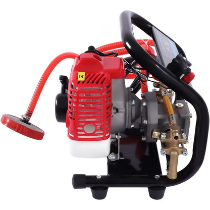 Rugspuit – Spuitmachine – Hogedrukspuit – Sproeier – Kruidenverstuiver – 26cc 2-Takt Motor – Aluminium Behuizing Met 40 Min Bedrijfstijd