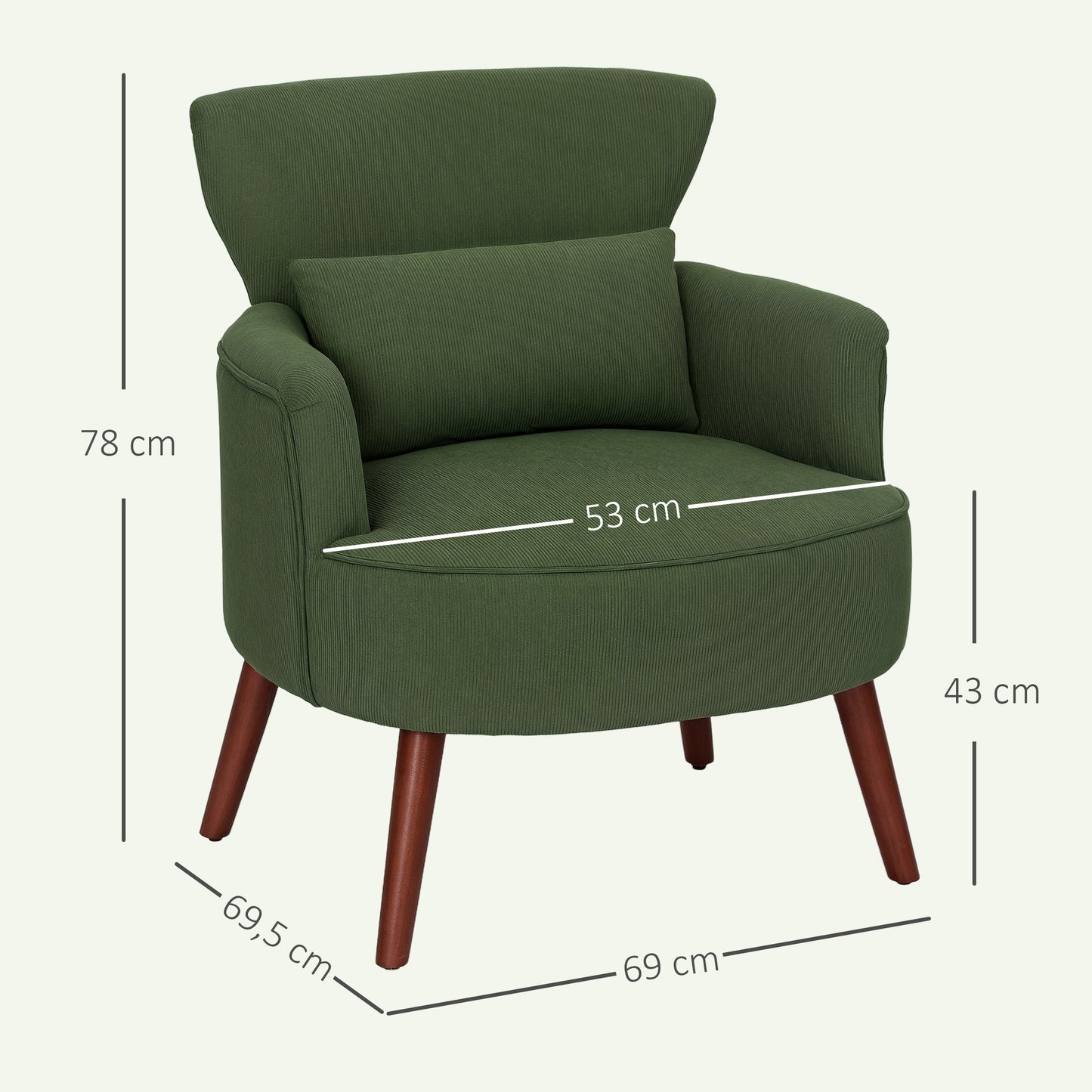 Fauteuil – Zitzak – Accentstoel – Relaxfauteuil – Lezenstoel – Groen – Verstelbaar Lendenkussen – Elektrisch Onafhankelijk