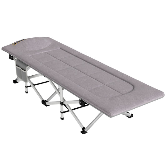 Campingbed – Opvouwbaar Bedje – Reisbeddeltje – Logeerbed – Kampeerbed – Stevig Metaal Frame – Draagkracht 200 kg – Grijs – 200x65x42 cm