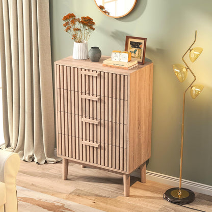 Commode – Ladekast – Dressoir – Opbergmeubel – Kastje – 4 Laden – Hout – 60x34x91 cm – Veilig ontwerp – Duurzaam MDF