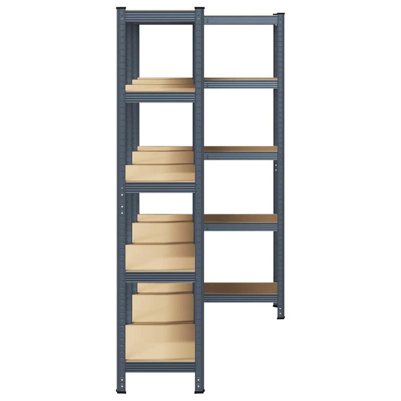 Opbergrek – Opbergkast – Stellingkast – Opbergrekken – Stelling – 5 Laags – Staal En Hout – Stevig En Duurzaam – Antraciet