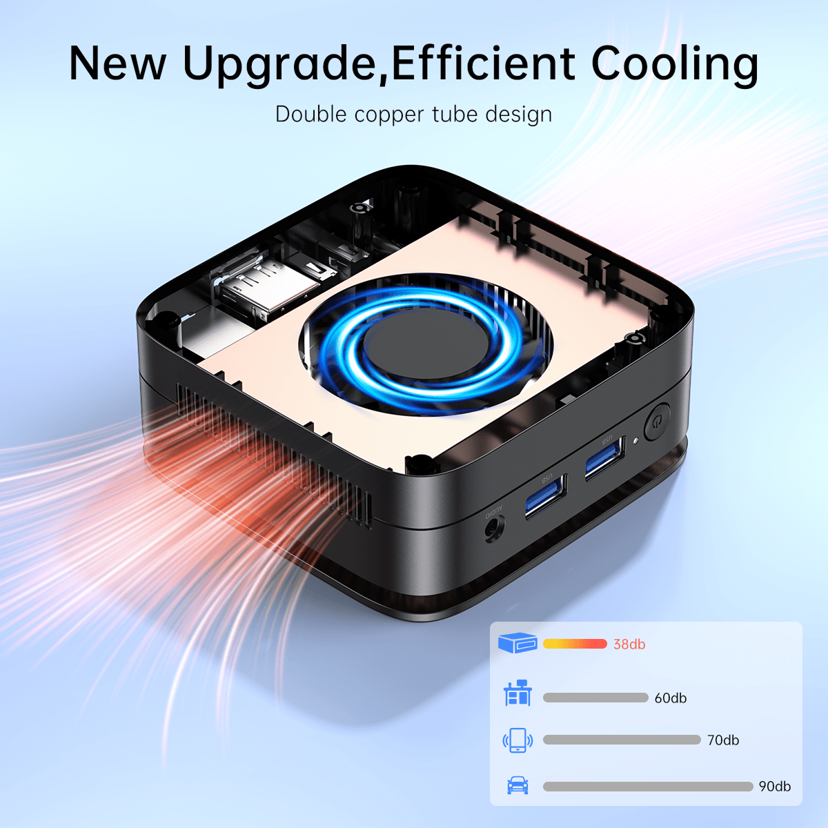 Mini Computer – Mini PC – Compact Desktop – Kleine PC – Energiezuinige Computer – 16GB RAM – 512GB SSD – Intel N95 – Dual 4K @60Hz Displays