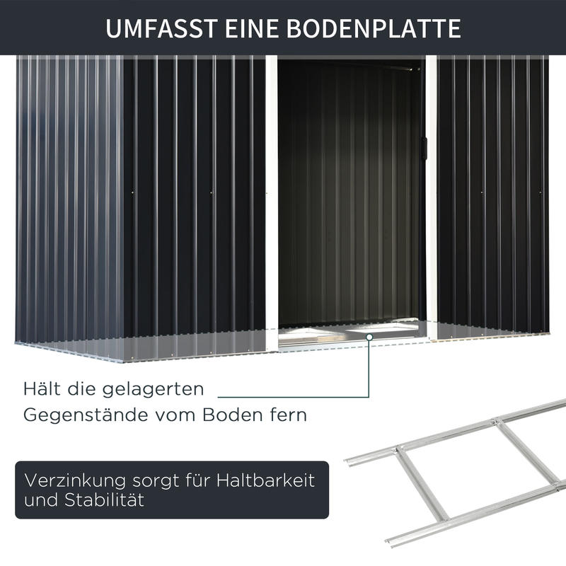 Tuinhuisje – Opbergschuur – Berging – Tuinschuur – Buitenopslag – Metalen Schuur – Schuifdeur – Ventilatieraam – 280x130x172 cm – Stevig Metalen Materiaal