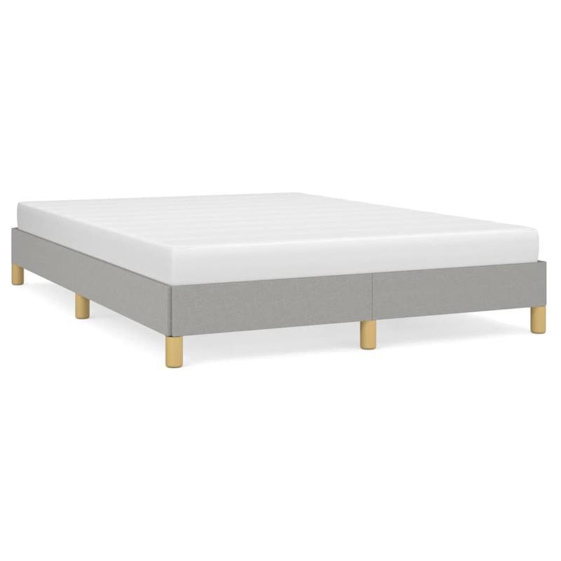 Modern Minimalist Bed Frame - Light Grey/White, Sturdy Wooden Platform Bed with Easy Assembly, No Box Spring Needed, Space-Saving Design for Small Rooms - Ideal for Apartments, Dorms, Guest Rooms - Mattress Not Included, Dorm