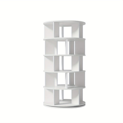 Schoenenrek – Schoenenkast – Schoenenbank – Schoenenhouder – Schoenenopberger – 5 Niveaus – Draaihoek – Wit – 115 cm Hoog – 60 cm Breed – Kunststof & Non-woven