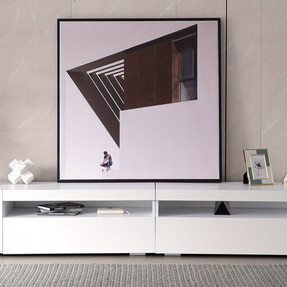 TV Meubel – TV Kast – TV Dressoir – Televisiekast – Mediameubel – Modern Design – Wit Glanzend Paneel 240 cm – MDF Houtfineer