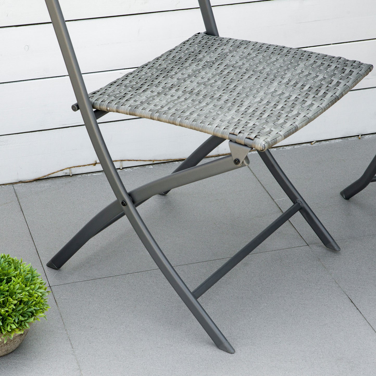 Bistroset – Tuinset – Balkonset – Tuinmeubel – Tuintafelset – Polyrattan – Compact – Voor 2 Personen – Grijs