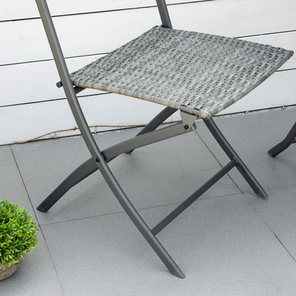 Bistroset – Tuinset – Balkonset – Tuinmeubel – Tuintafelset – Polyrattan – Compact – Voor 2 Personen – Grijs