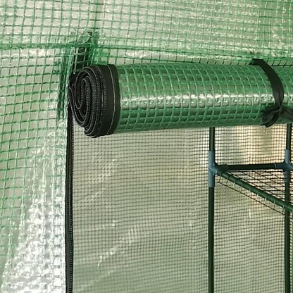 Kweekkas – Tuinkas – Broeikas – Plantenkas – Serre – Stalen Frame – 143x143x195 cm – Ventilatie – Duurzaam Zwart Metaal Met Groene Mesh