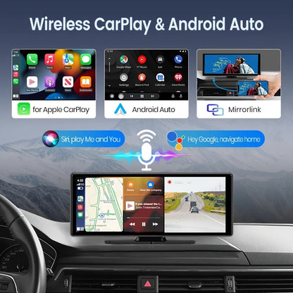 Dashcam Auto – Dashboardcamera – Beeldrecorder – Videocamera – 10,26” Touchscreen – Draadloos CarPlay & Android Auto – 4K UHD Dual Camera – Ingebouwde GPS & Nachtzicht