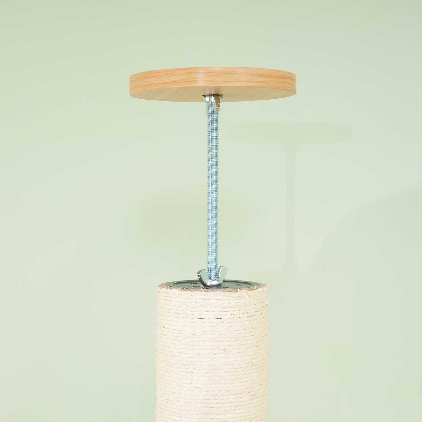 Krabpaal – Krabmeubel – Klimpaal – Kattenpaal – Speelpaal – Verstelbare Hoogte 230-250 cm – Anti-Kantel Veiligheidssysteem – Sisaltouw – Houtcomposiet – Eikenhout & Crème Wit