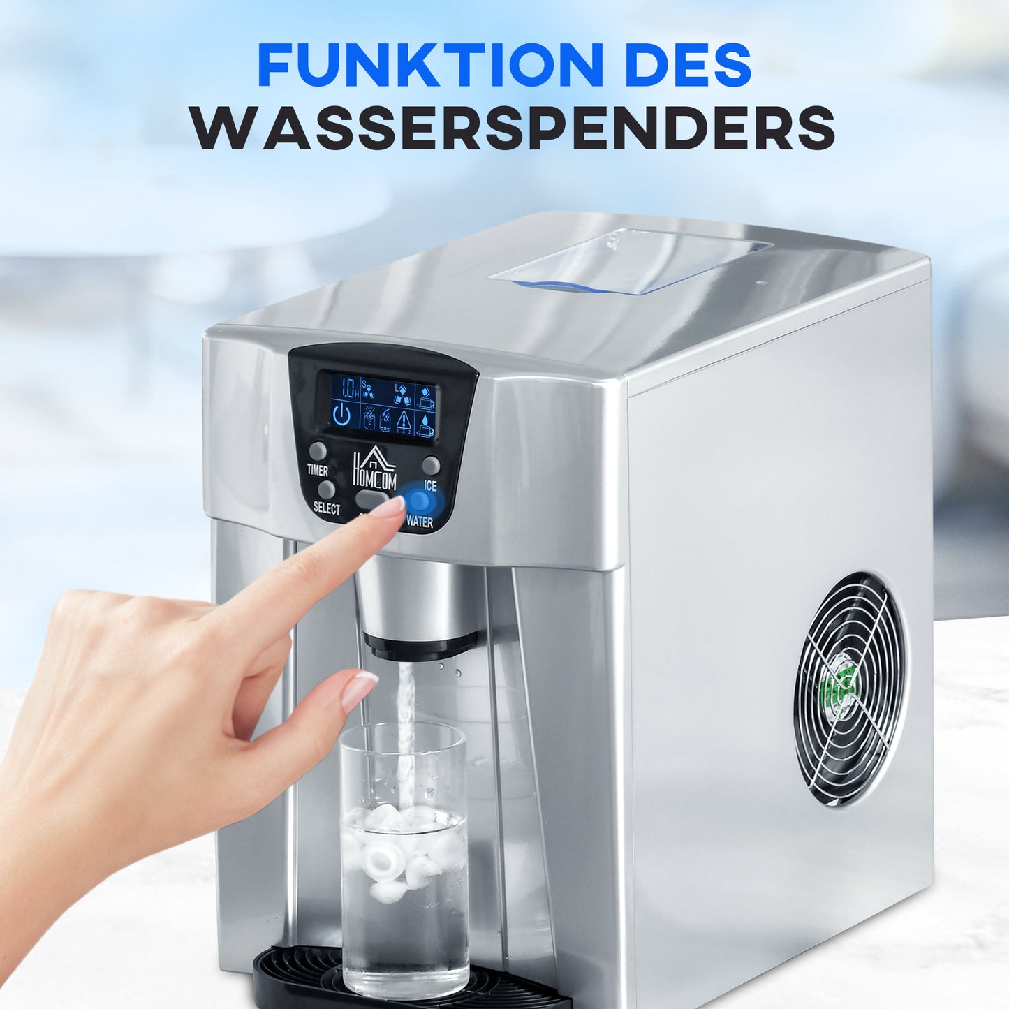 IJsblokjesmachine – IJsblokjesmaker – Icecube Maker – IJsblokjes apparaat – IJsblokjes machine – Compact Zilverkleurig Ontwerp – Zelfreinigend Systeem & 1,2L Waterreservoir