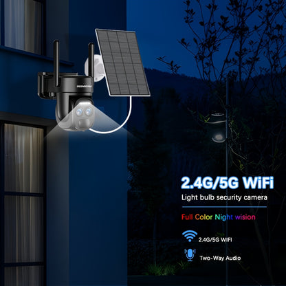 Draadloze Beveiligingscamera – Buiten Camera – Zonnebeveiligingscamera – PTZ Camera – Bewakingscamera – 360° Draaibaar – Kleurennachtzicht – Solar Powered Met 8000mAh Batterij