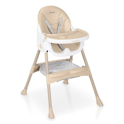 Babystoel – Kinderstoel – Babystoeltje – Kinderzetel – Eetstoel – Inklapbaar – 5-punts Veiligheidsharnas – Verstelbaar in Hoogte - Beige